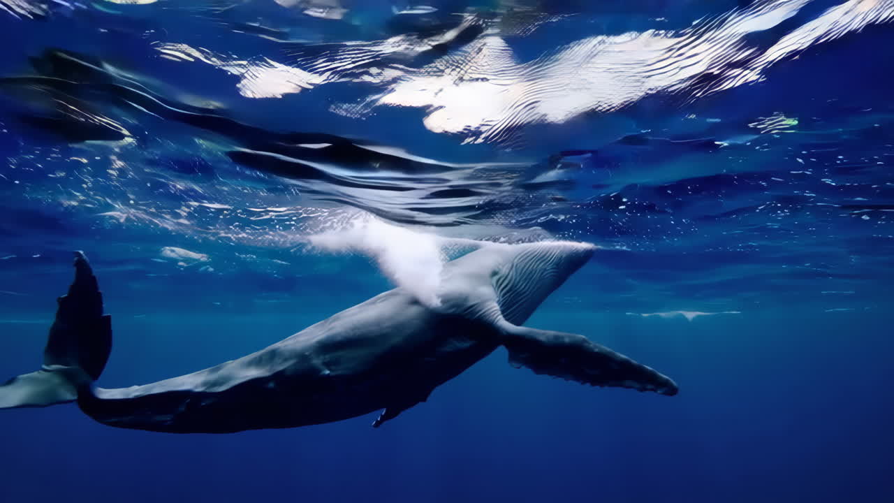 ballena jorobada bajo el agua