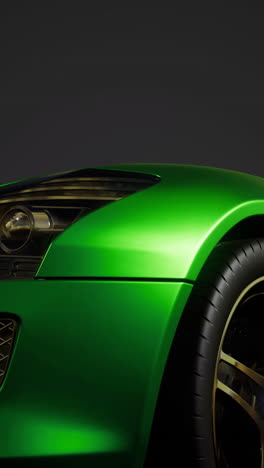 shining emerald sports car showcasing sleek design in studio lighting