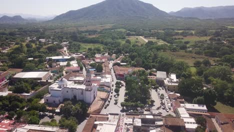 historic village of cosala with iconic church, travel destination of mexico