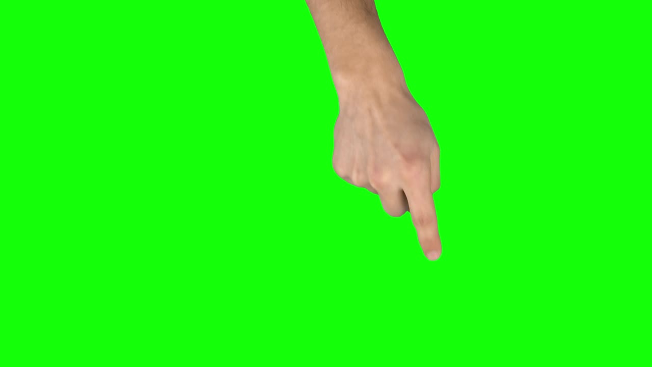 손은 태블릿 화면에서 왼쪽과 오른쪽으로 스와이프를 수행하고 녹색 화면에서 제스처를 수행합니다.