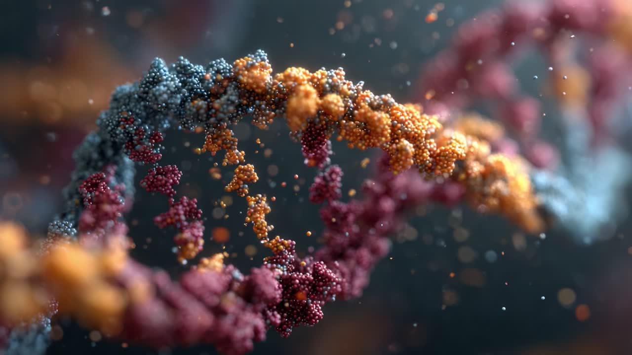 A Captivating Display of Molecular Structures: This Animation Showcases the Intricate and Colorful Details of DNA Helix and Its Components in Stunning Close-Up