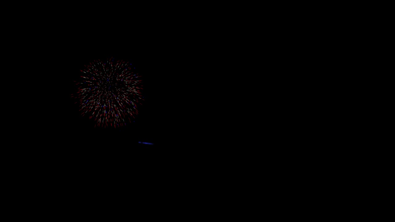 Fireworks Display Background Overlay, Fourth of July, New Years Eve with Few Fireworks in Red, White and Blue