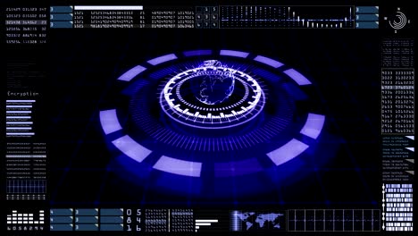 tecnología de comunicación y conexión con interfaz de usuario futurista head up display. elemento de la tierra proporcionado por la nasa
