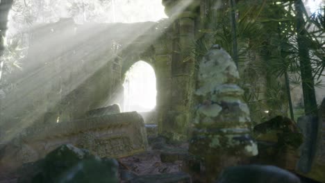 ruins of famous temple in cambodian angkor wat area