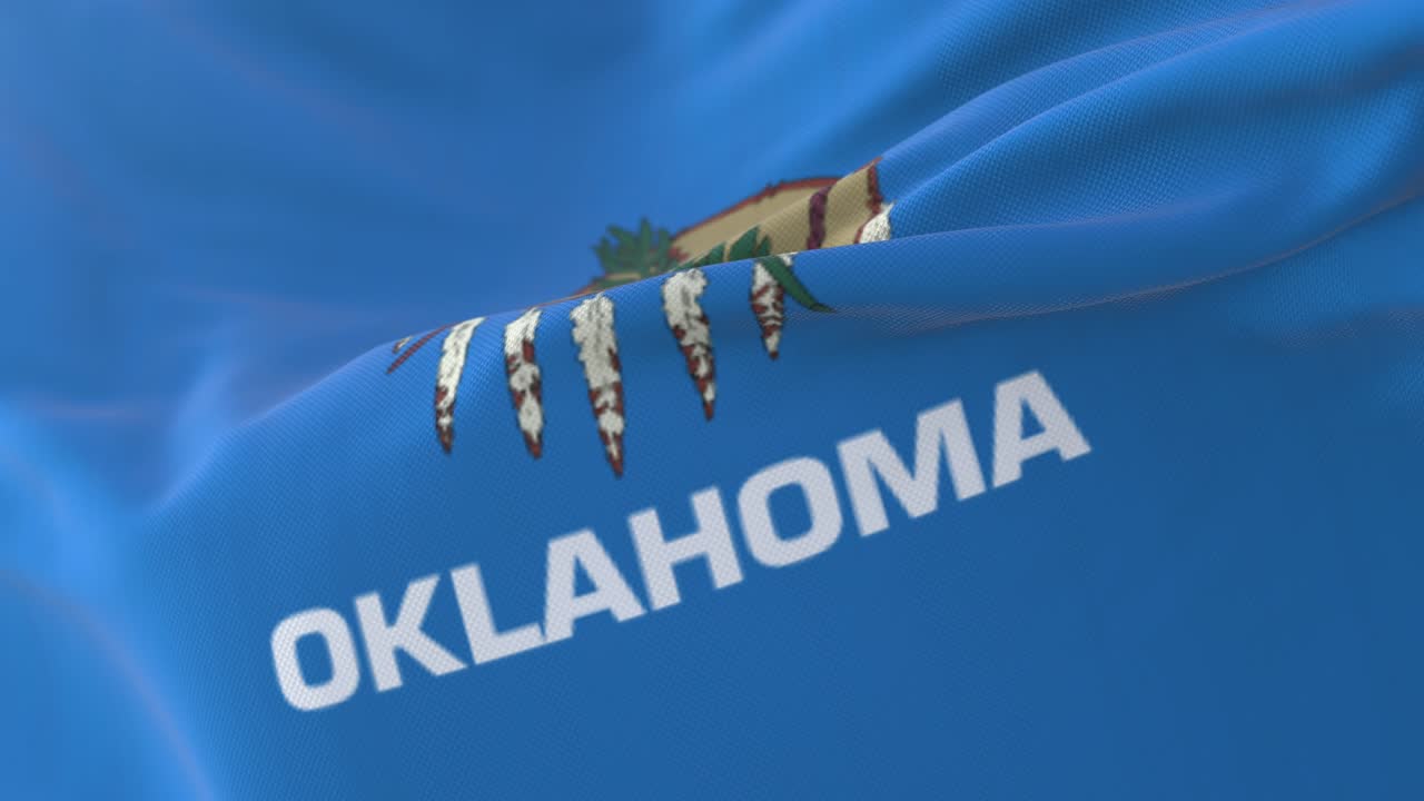 bandera del estado estadounidense de oklahoma, región de los estados unidos.
