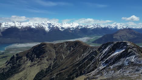 180 degree view snowy mountains of new zealand