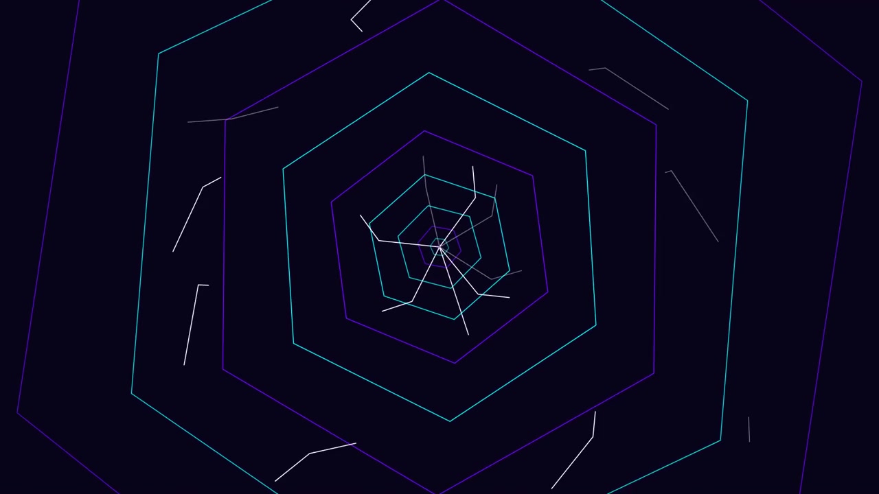 Abstract Motion Background with Pulsing Hexagonal Geometric Lines