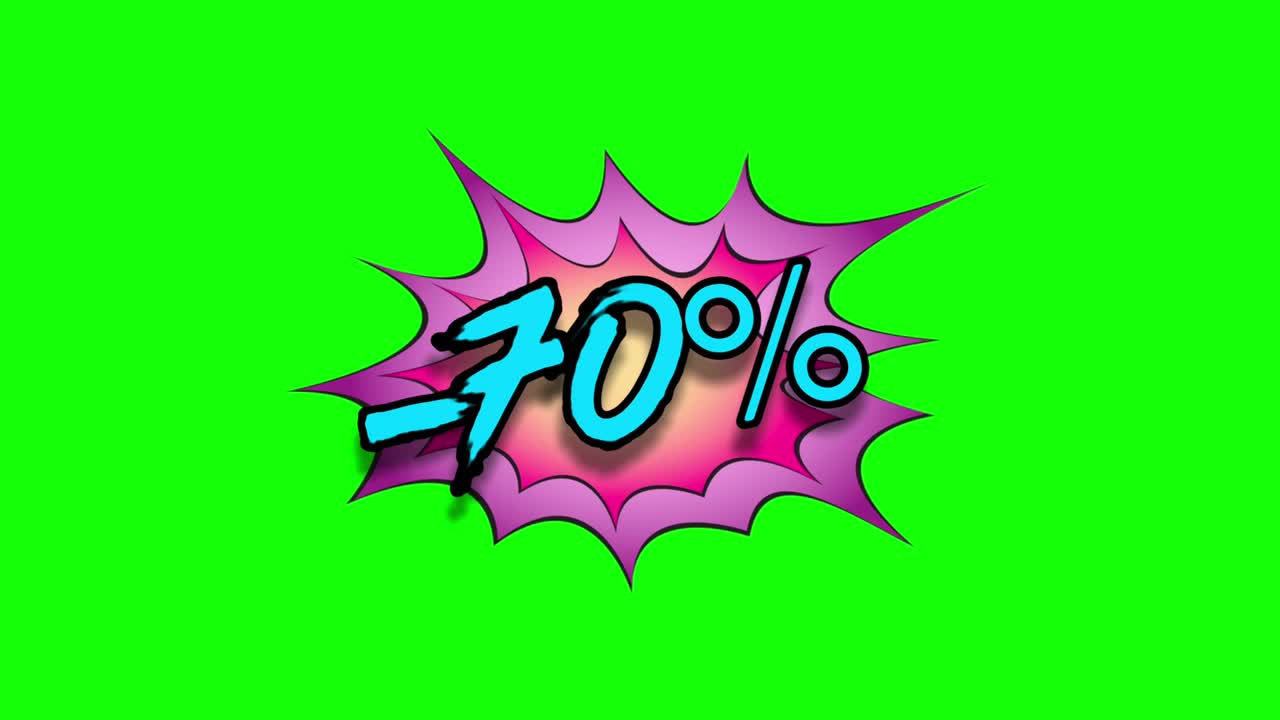 70% 팝 아트 판매 폭발 루프 애니메이션