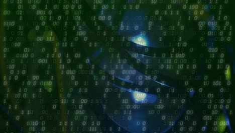 Animation of digital data processing over server room
