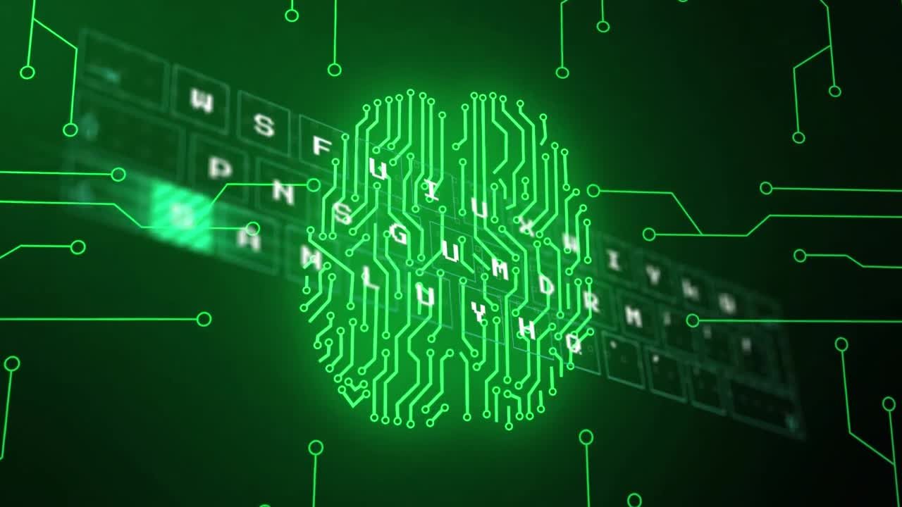 Animation of data processing over biometric human brain