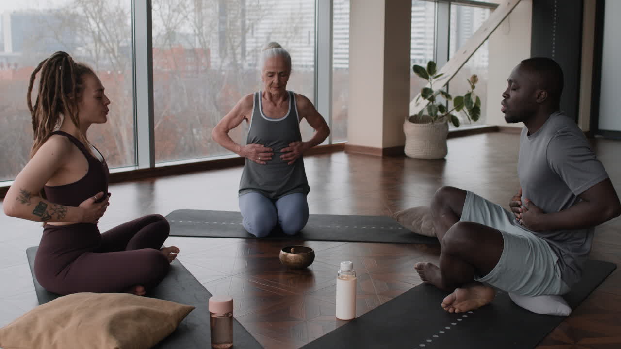 Yoga Class with Diverse Group