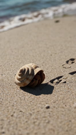 hermit crab in seashell on the beach