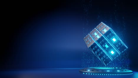 blue simple background about blockchain and crypto-currency