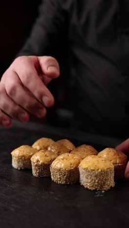 chef preparing sushi