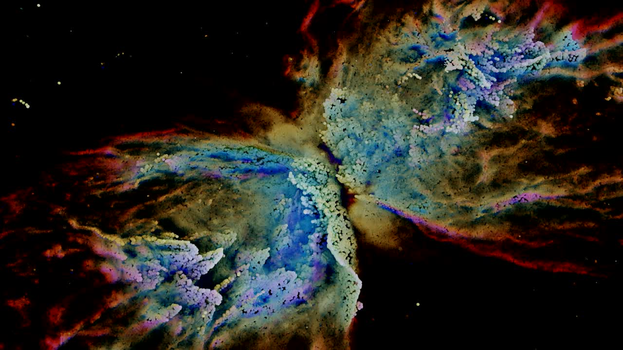 recreación única de partículas de la nebulosa de la mariposa