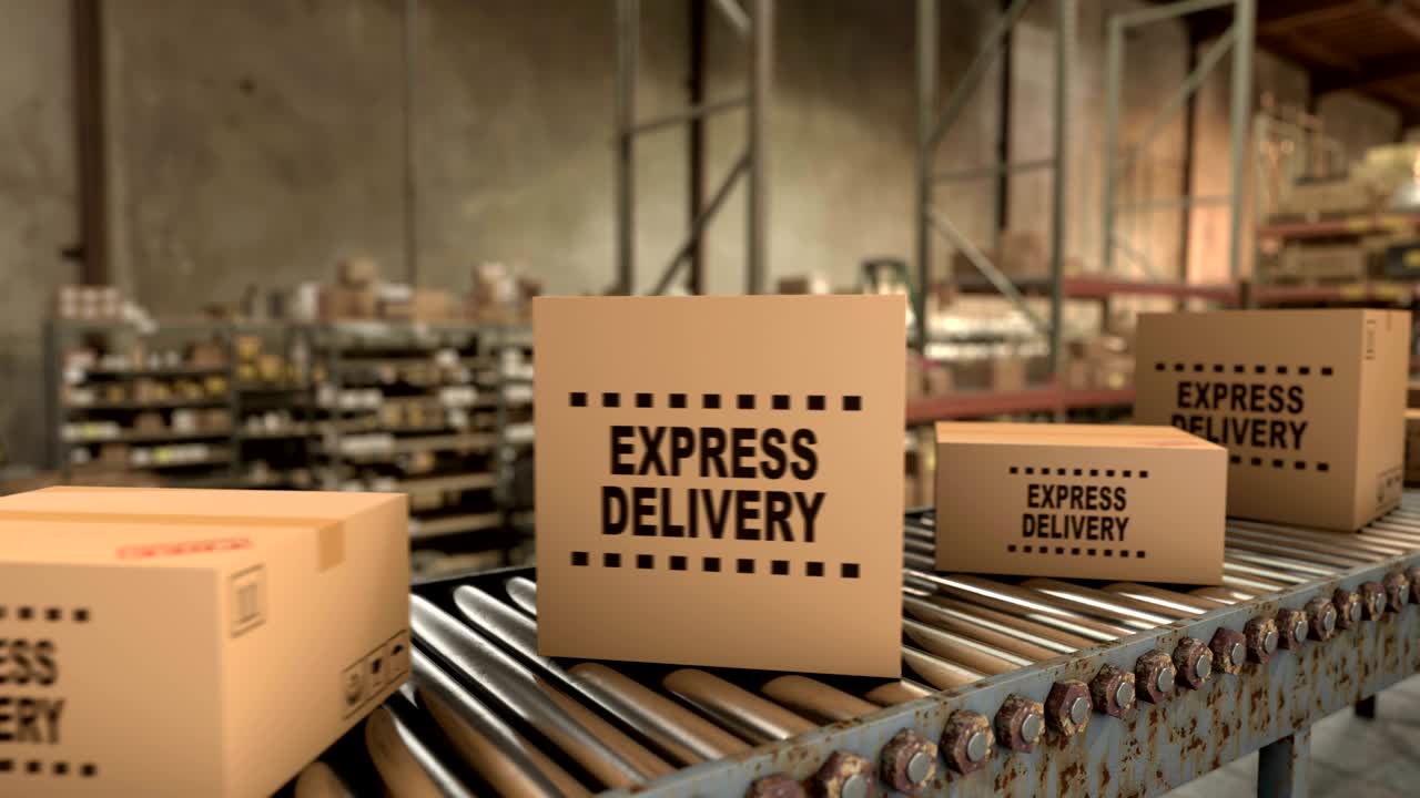 Delivering internet orders and preparing parcels for shipping to buyers, loop