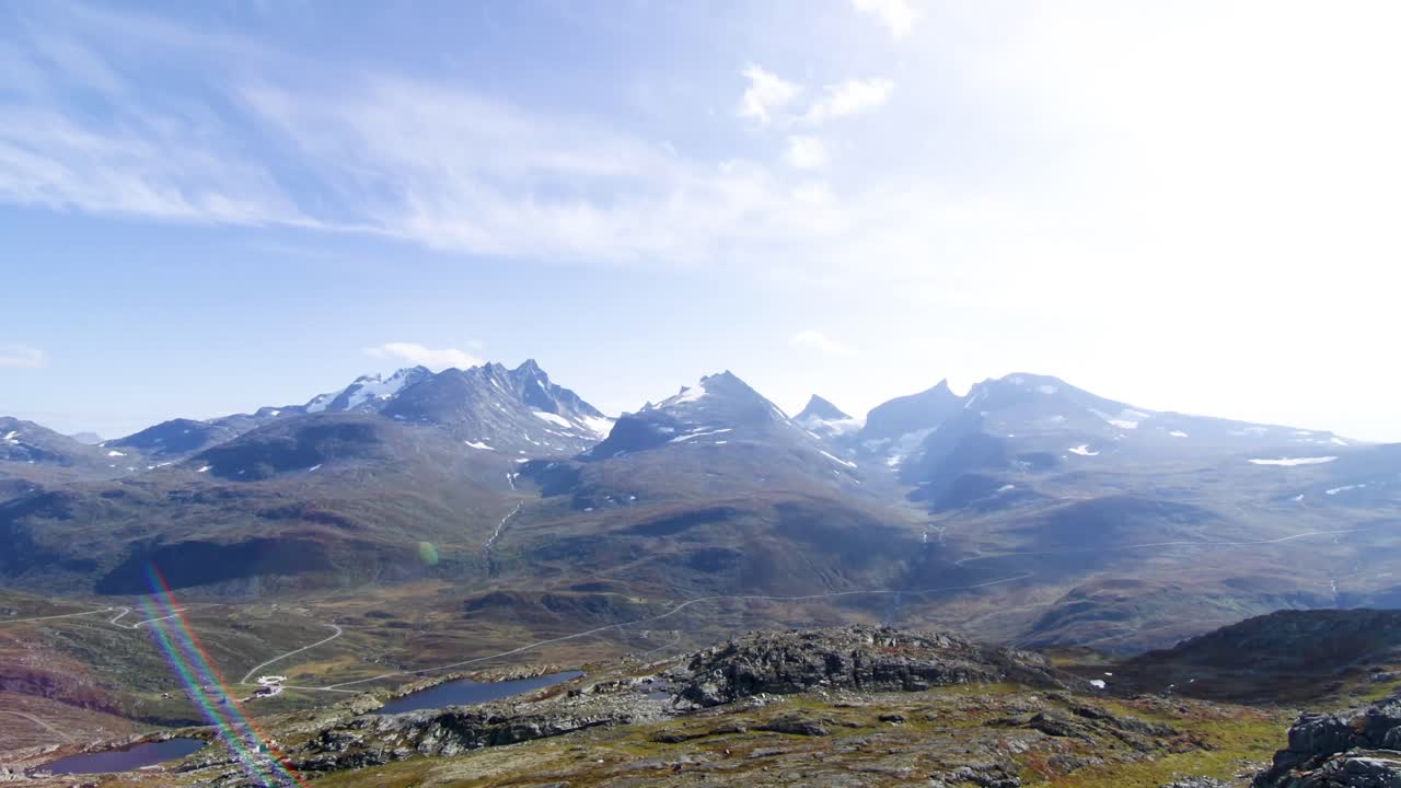 Time-lapse of light clouds rolling over Hurrungane in Jotunheimen, Norway