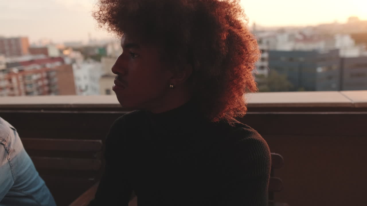 People watching the sunset