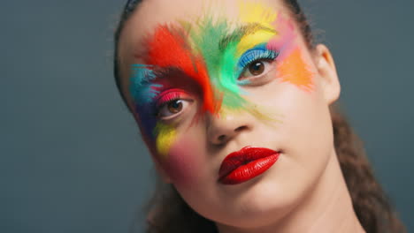 Beauty,-face-paint-and-aesthetic-woman-with-color