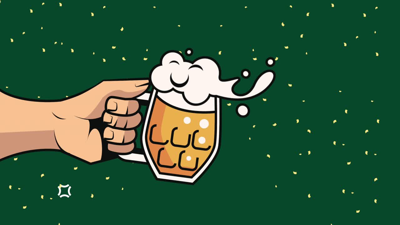 hand with beer jar animation