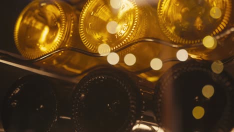 wine bottles in a cooler
