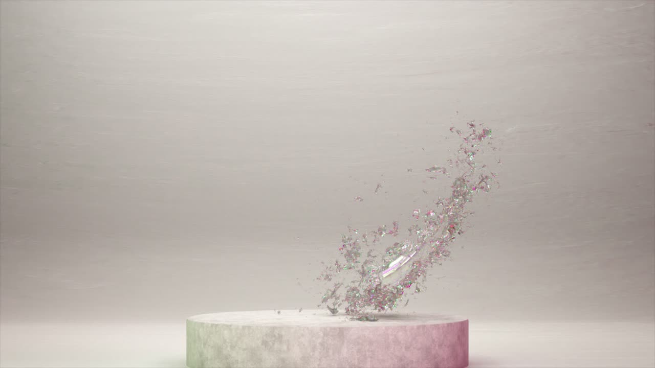 salpicaduras iridescentes abstractas en una pantalla de hormigón