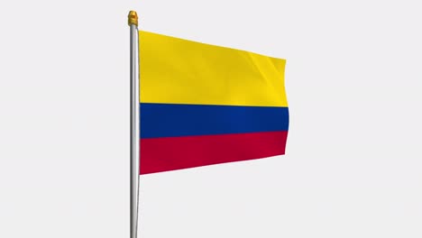 vídeo de bucle de la bandera de colombia revoloteando en el viento, vídeo en cámara lenta de 4k, con canal alfa