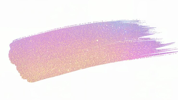 Inizio riproduzione che mostra pennellate glitter ondeggianti su aree di lavoro bianche, rivelando striature di setole