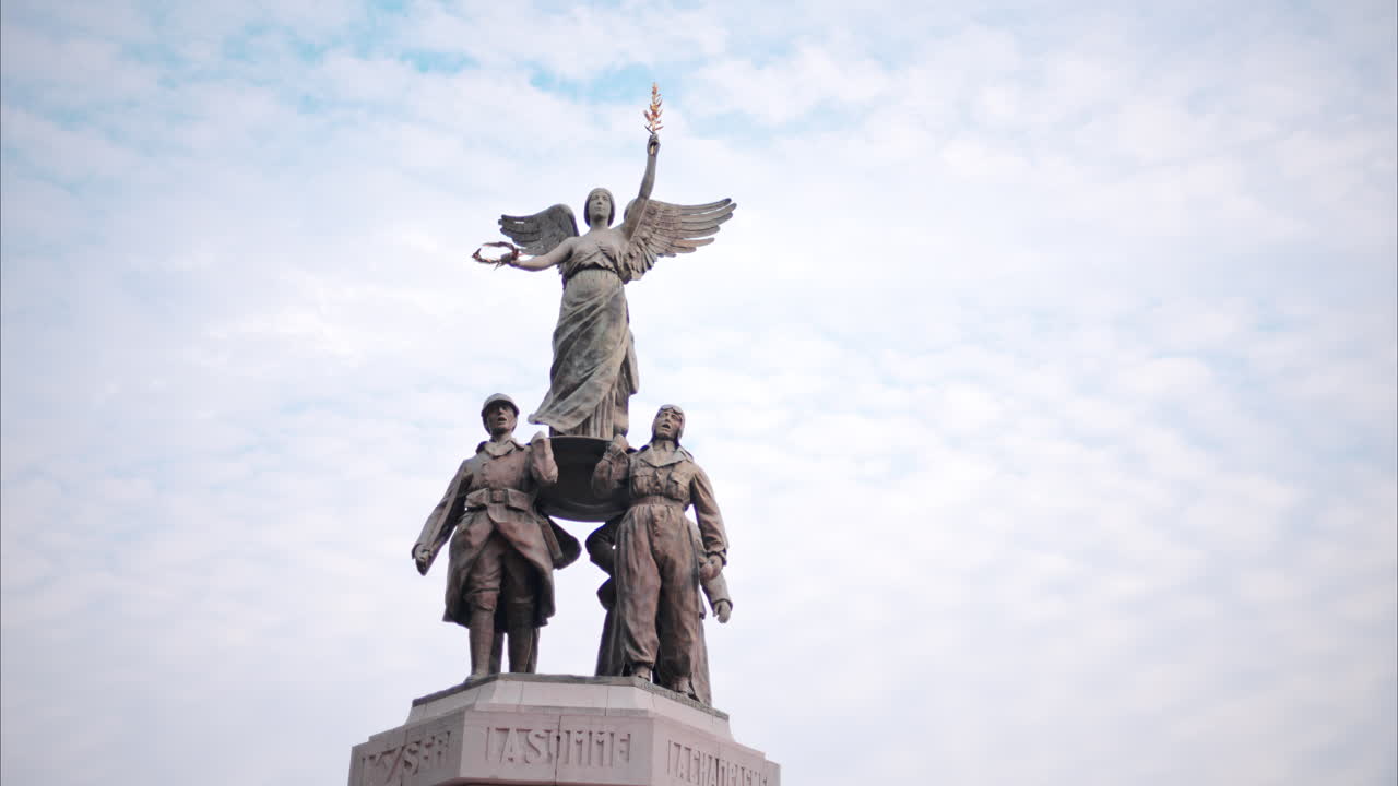 The Monument aux morts de Cannes in front of the Mairie de Cannes Town hall in France
