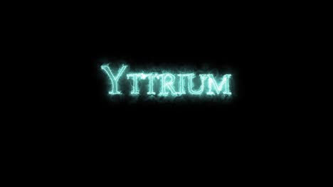 yttrium, chemical element, written with fire. loop