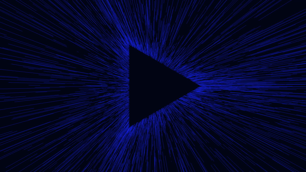 triángulo azul dinámico con línea en zigzag movimiento energético y dirección