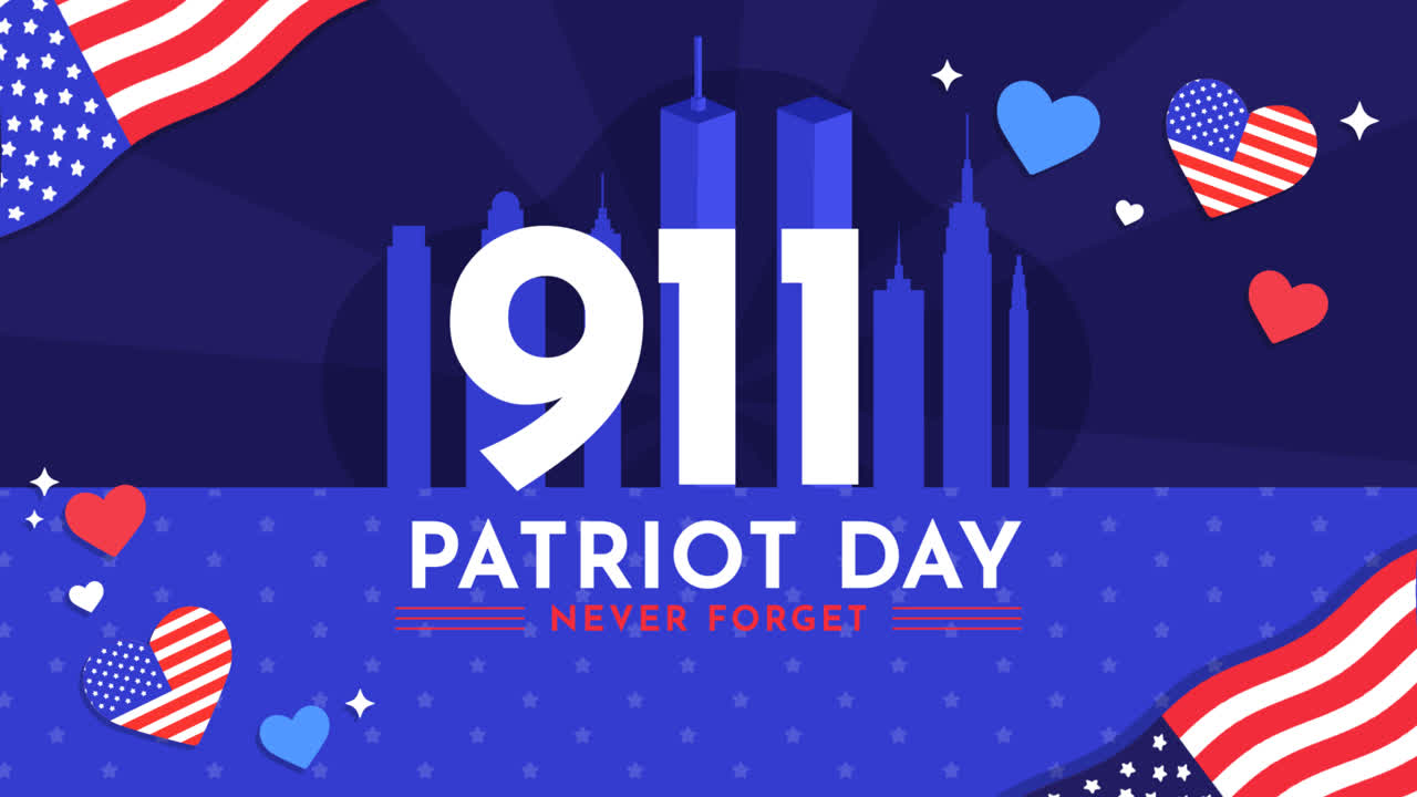9.11 애국절 일러스트레이션의 애니메이션