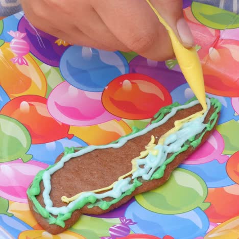 process of hand painted ginger cookies