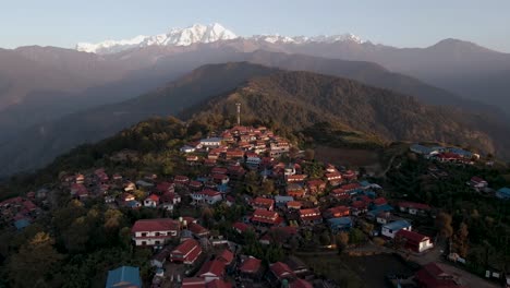 aerial view of ghalagaun village in lamjung, nepal.