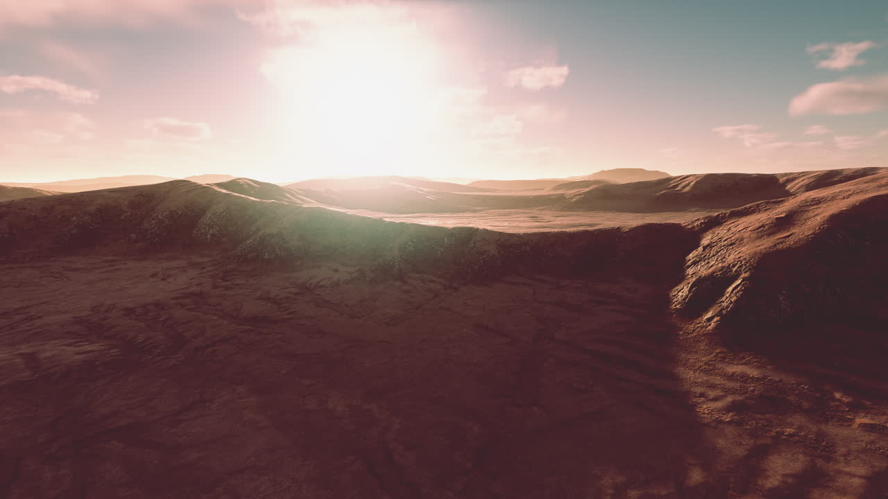 Splendido paesaggio desertico sabbioso visto dall'alto