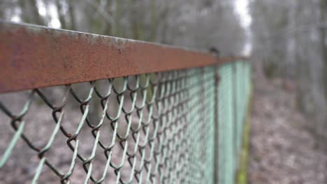 rusted fence close-up shallow focus