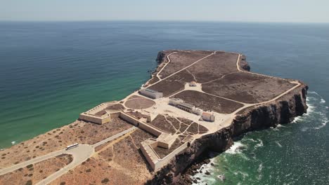 aerial view of sagres fortress at evening aerial view, portugal