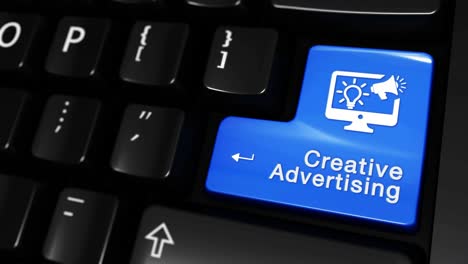 creative advertising button on keyboard