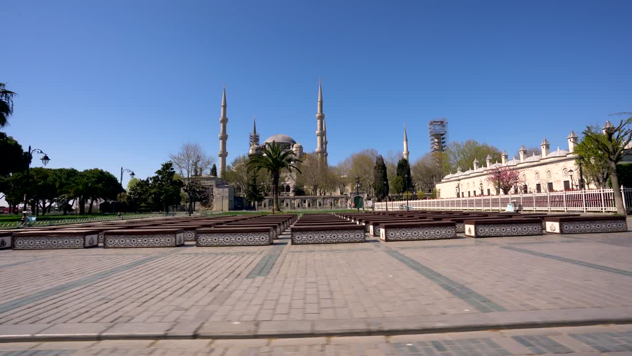 la mezquita del sultán ahmed, la mezquita azul desde estambul, turquía. vista aérea.