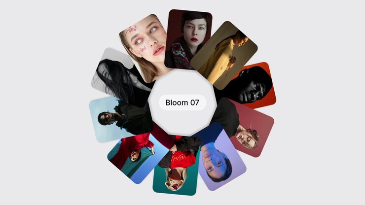 Collection of Fashion Portraits Displayed in a Rotating Circular Gallery