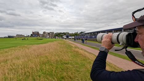 photographer documenting iconic golf course scenery