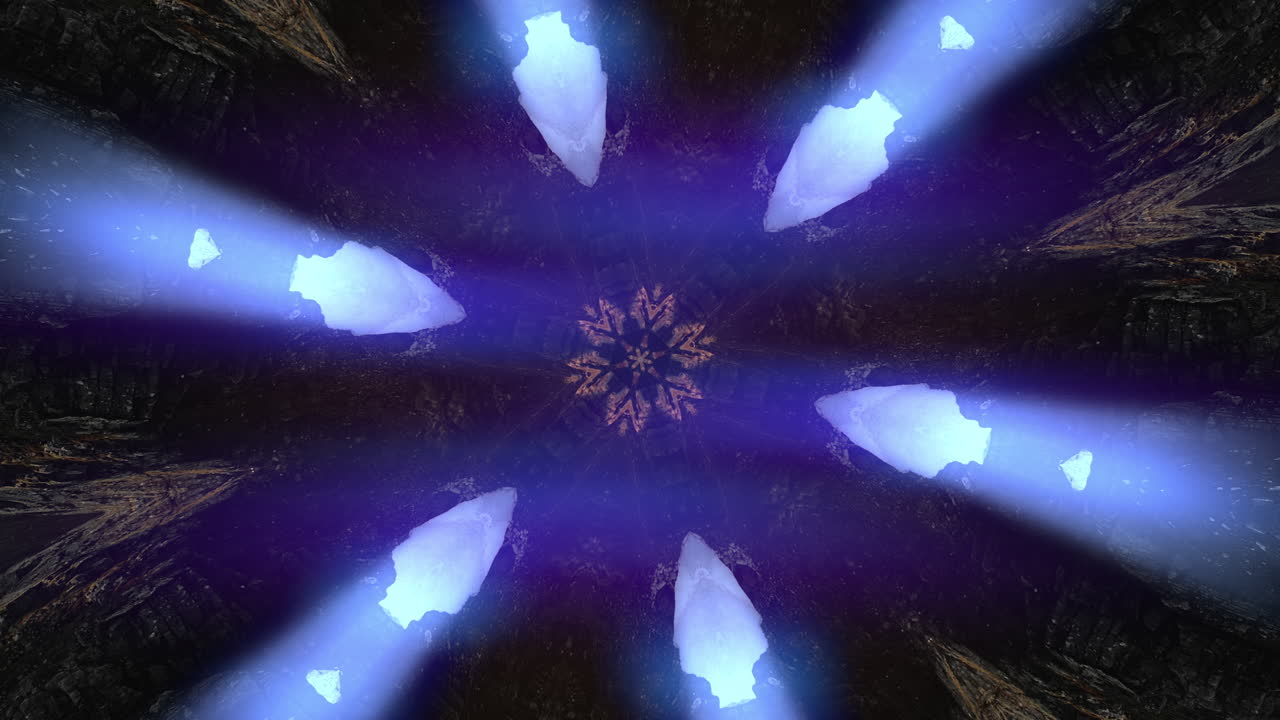 Abstract flower-like kaleidoscope animated pattern