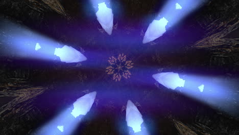 Abstract flower-like kaleidoscope animated pattern