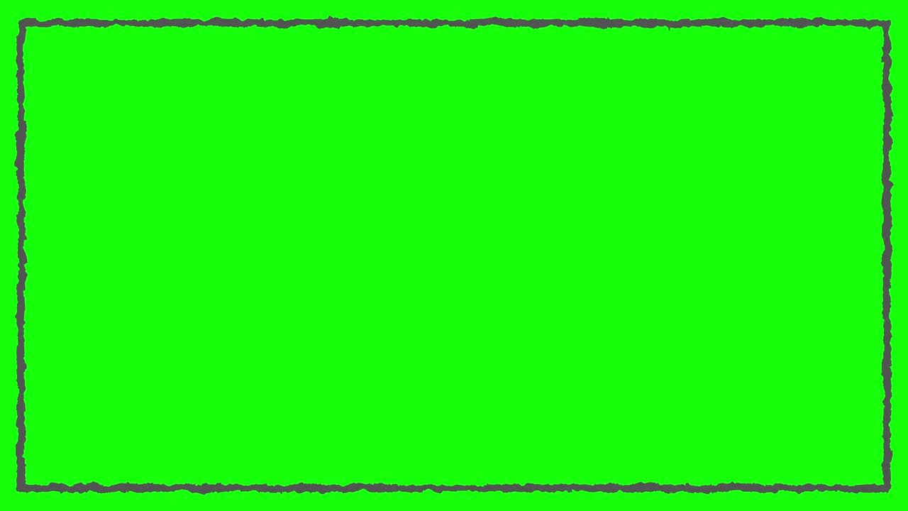 los marcos de aspecto dibujado a mano se mueven y se pueden usar como marcos telop animados. resolución 4k. retroceso verde para clave de croma.