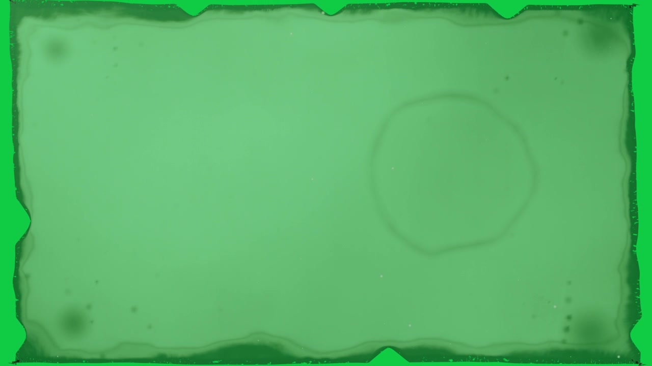 Film leaders descending and receding, revealing aged parchment and ring stain, framing, transparent