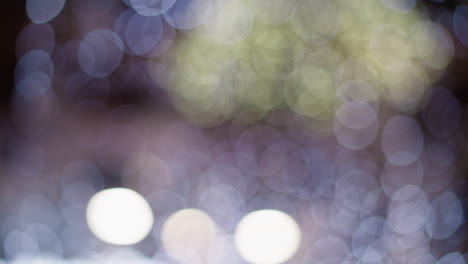 abstract blurred bokeh effect with soft circular lights in shades of purple, white, and green, captures a dreamy, artistic visual with luminous spots creating a mesmerizing and tranquil ambiance