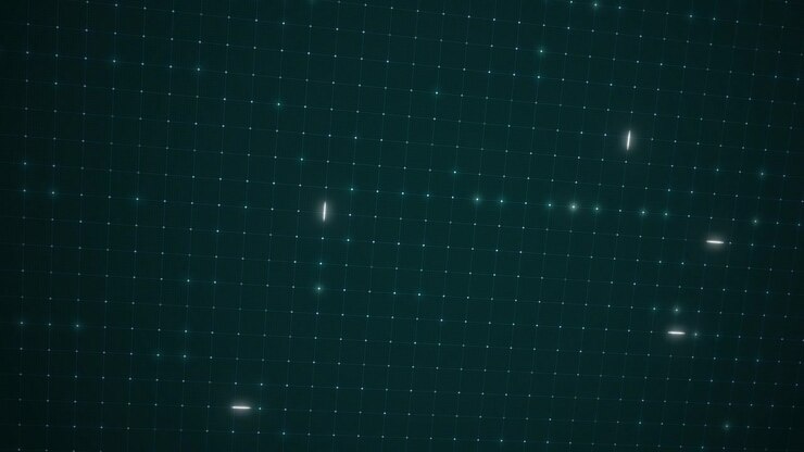 Abstract Digital Grid Background with Glowing Particles