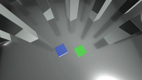 comparando el diagrama de barras azules y verdes 3d creciendo hasta el 67% y el 33%