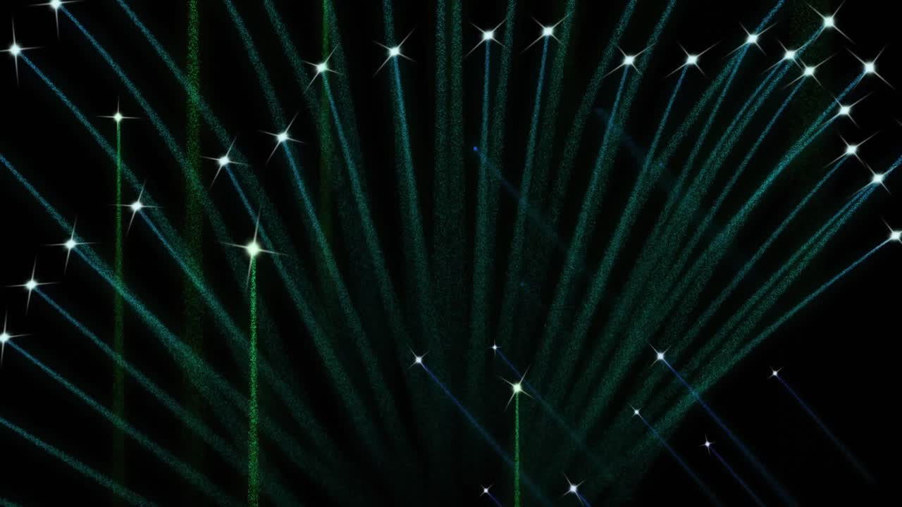 검은 바탕에 불꽃놀이의 애니메이션