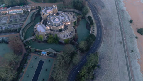 Aerial-view-of-Walmer-Castle,-Kent,-England